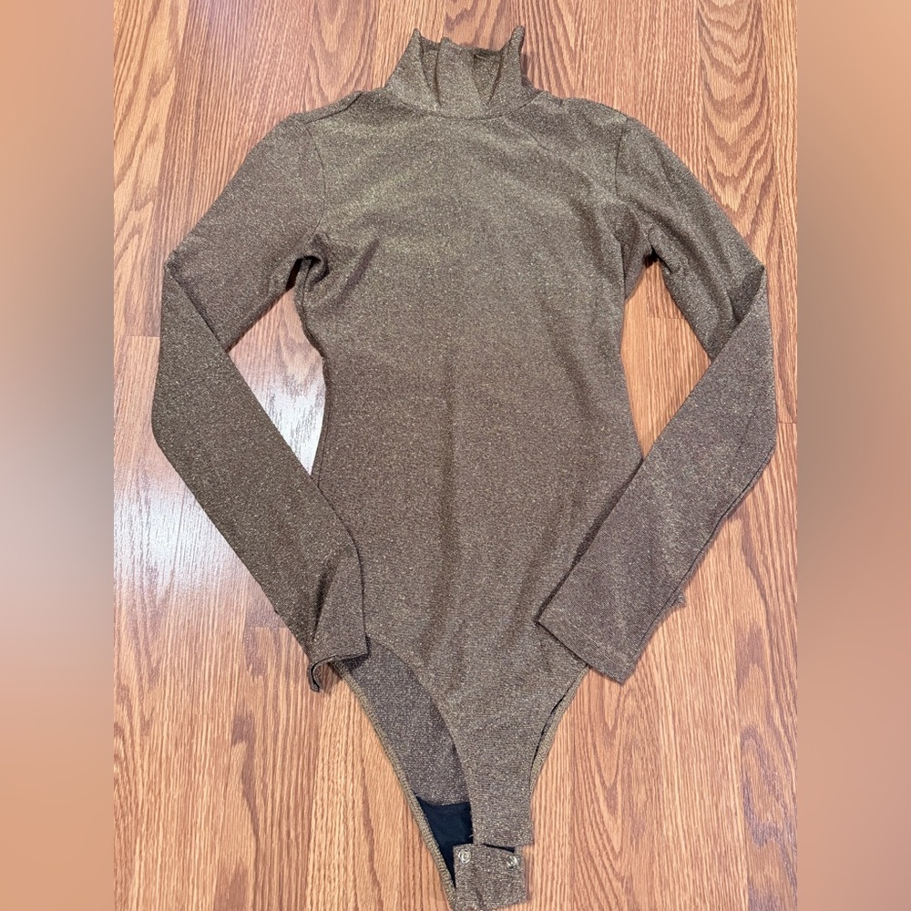 Reformation Metallic Gold Bodysuit